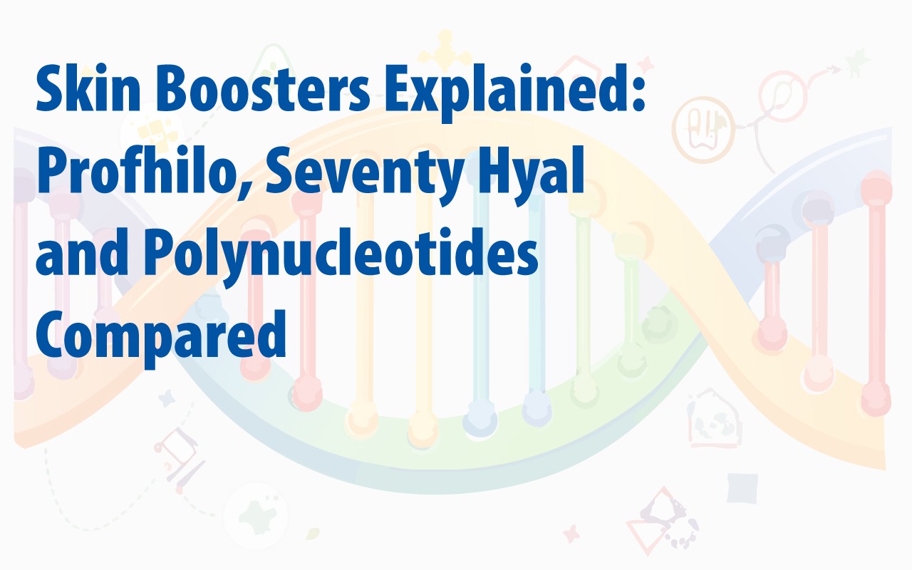 Skin boosters are injectable treatments that improve skin quality — hydration, glow and elasticity — rather than adding volume like filler. Profhilo and Seventy Hyal use hyaluronic acid for deep hydration; polynucleotides go further, stimulating your skin's own repair. Most protocols need two sessions, with results building over 4–8 weeks.